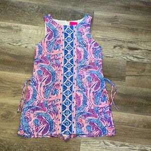 Lilly Pulitzer Donna romper size 12 , gators and pineapple print coastal blue